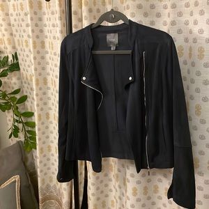 Washable Suede Moto Jacket